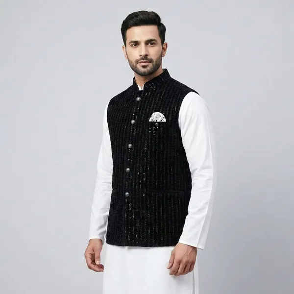 Men_Ethnic_Sleeveless_Nehru_Jacket_With_Embroidered_Detailing