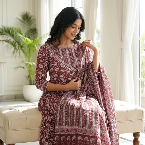 Women_Maroon_Printed_Anarkali_Kurta_Set_With_Dupatta