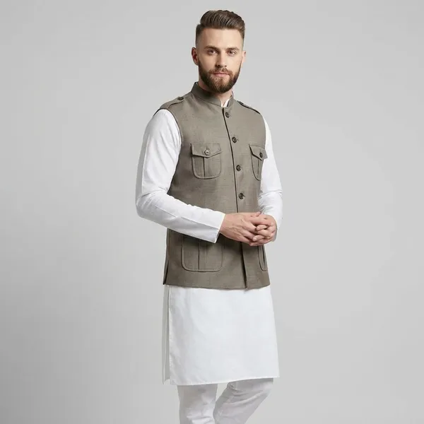 Men_Sleeveless_Nehru_Jacket_With_Four_Pockets_And_Shoulder_Epaulettes