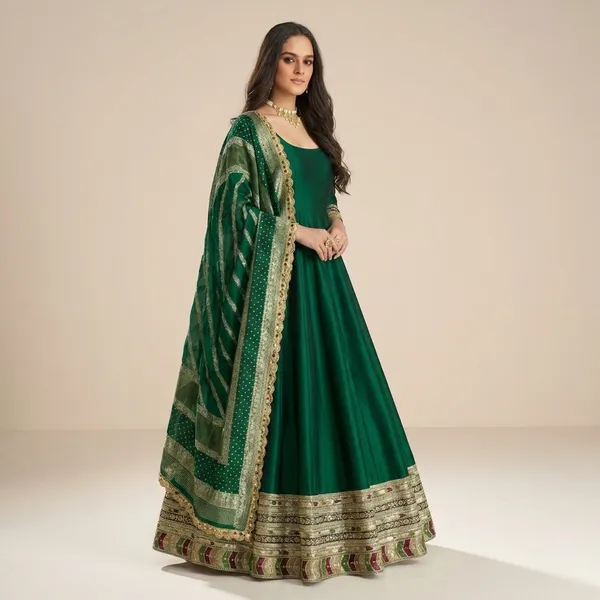 Elegant_Green_Embroidered_Lehenga_Choli_With_Dupatta_Set