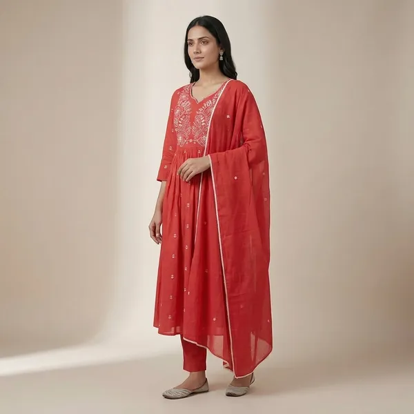 Coral_Pink_Embroidered_Anarkali_Suit_Set_With_Dupatta