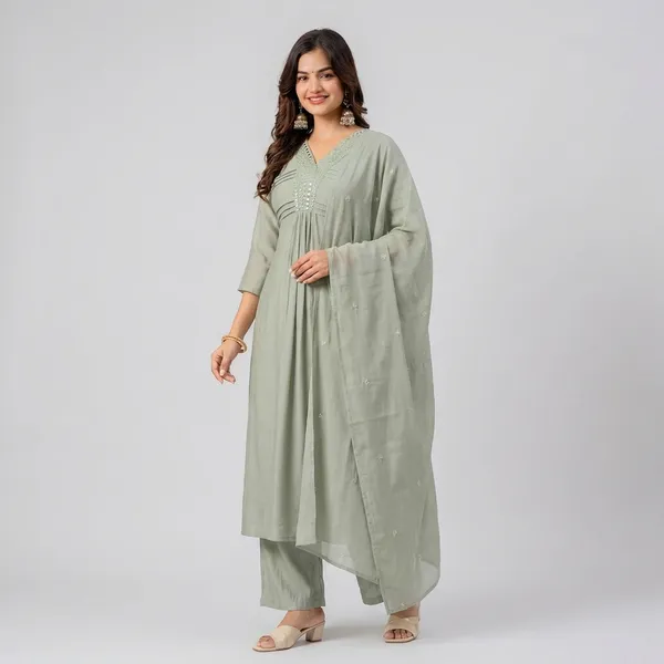 Designer_Green_Embroidered_Kurti_Set_With_Dupatta