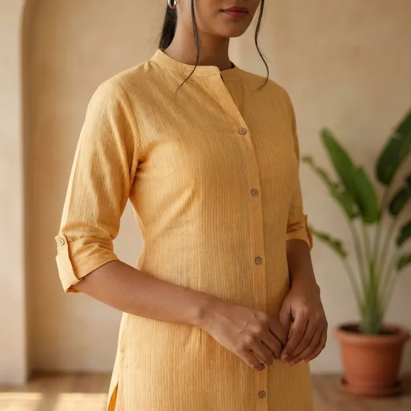 Yellow_Cotton_Kurta_Set_With_Pants