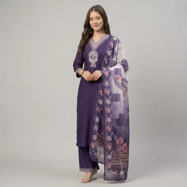 Purple_Embroidered_Salwar_Suit_Set_With_Floral_Dupatta