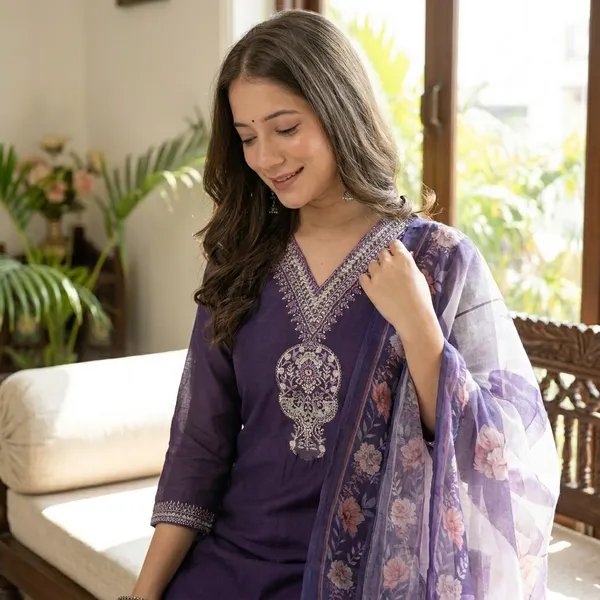 Purple_Embroidered_Salwar_Suit_Set_With_Floral_Dupatta
