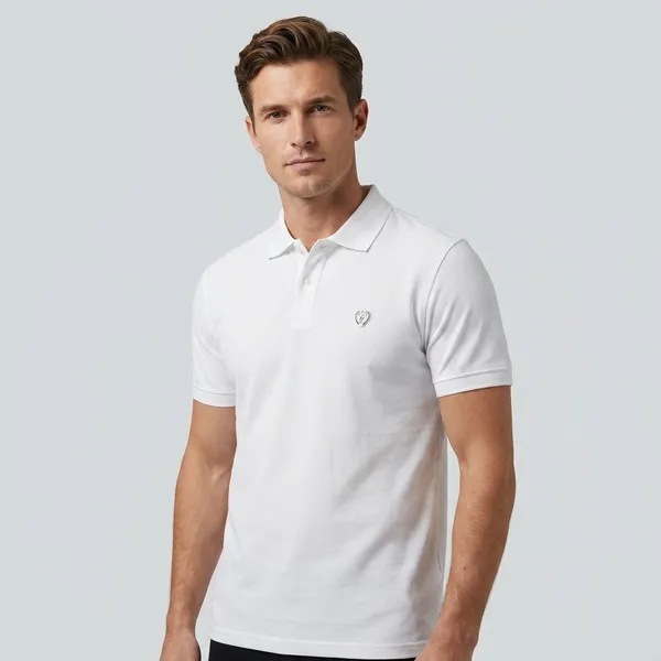 White_Cotton_Polo_T_Shirt_With_Embroidered_Logo