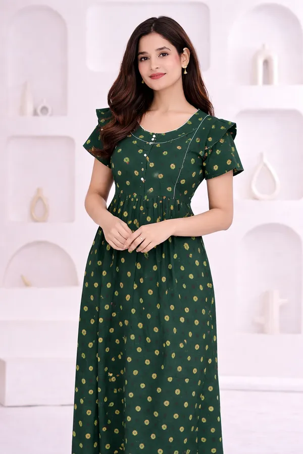 D_Vastra_Green_Cotton_Semi_Frock_Style_Nighty