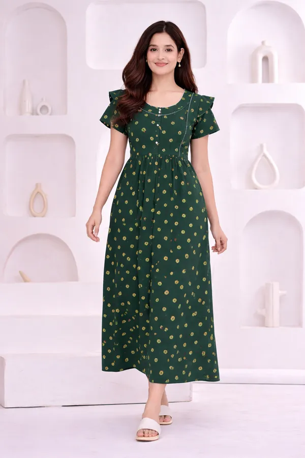 D_Vastra_Green_Cotton_Semi_Frock_Style_Nighty