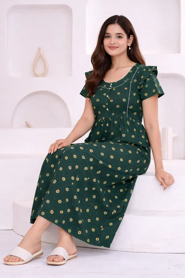 D_Vastra_Green_Cotton_Semi_Frock_Style_Nighty