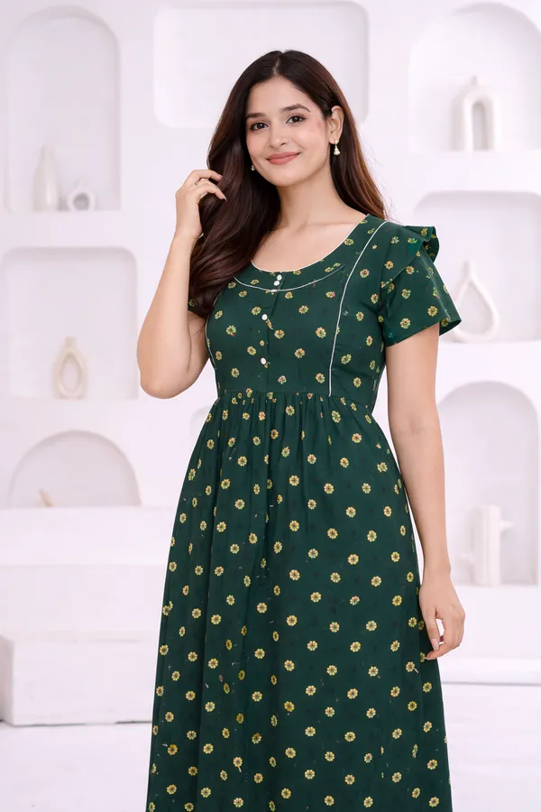 D_Vastra_Green_Cotton_Semi_Frock_Style_Nighty