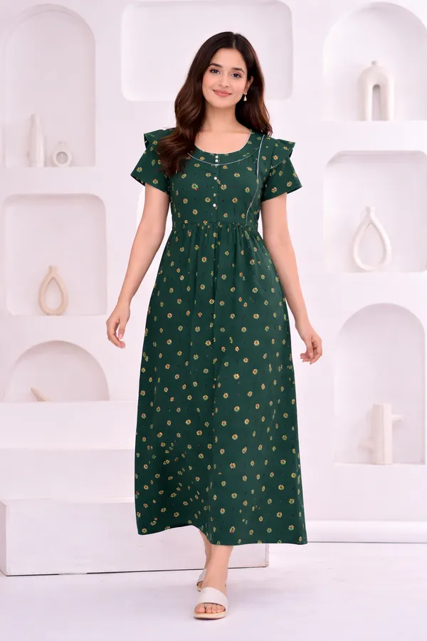 D_Vastra_Green_Cotton_Semi_Frock_Style_Nighty