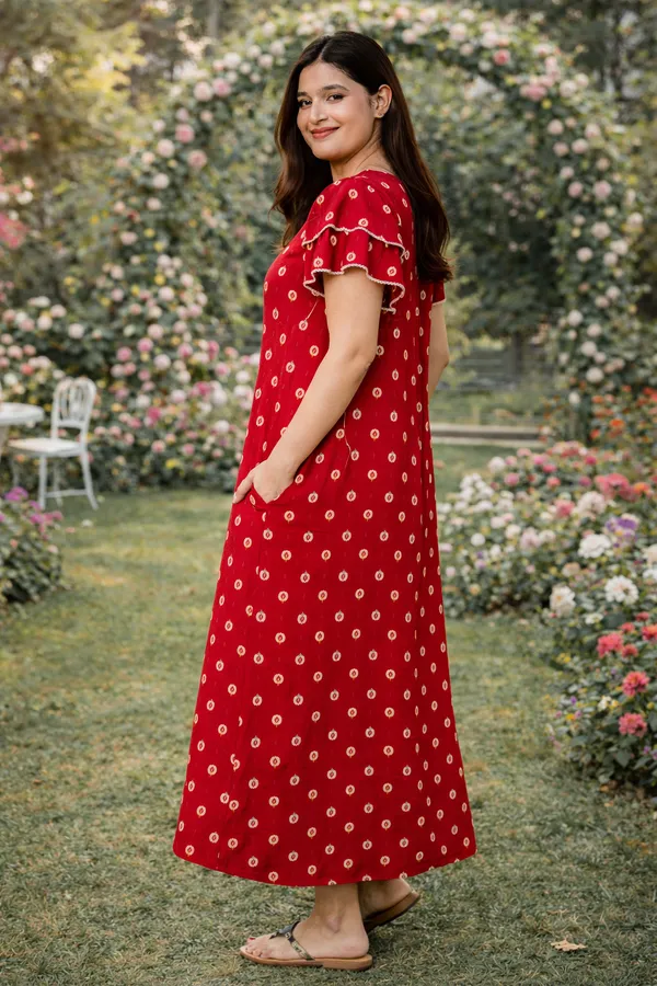 D_Vastra_Red_A-Line_Cotton_Nighty