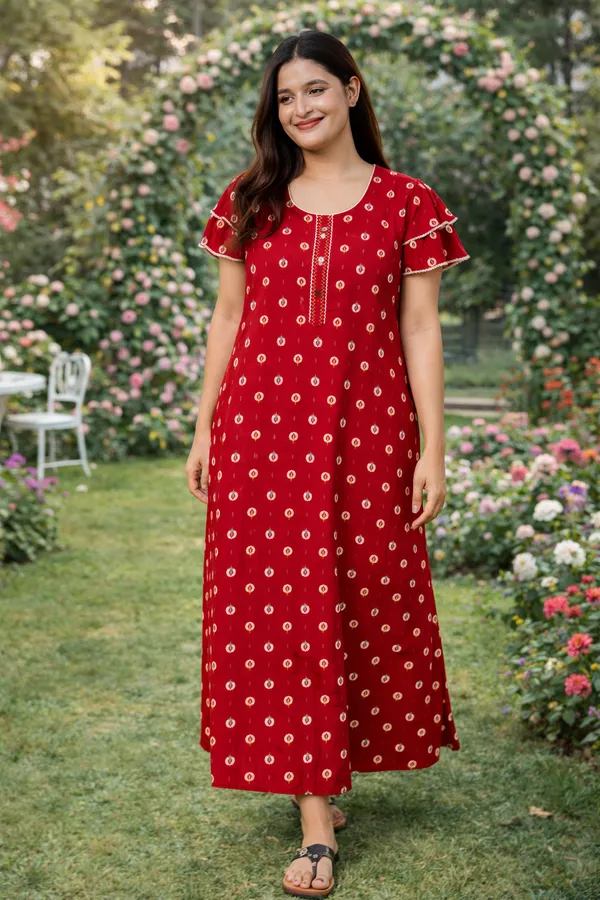 D_Vastra_Red_A-Line_Cotton_Nighty