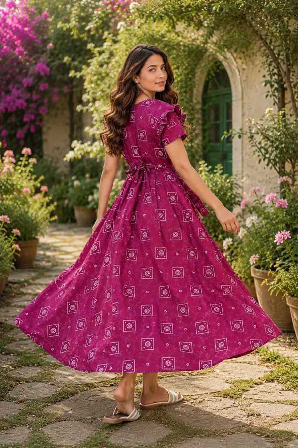 D_Vastra_Maroon_Cotton_Nighty_For_Women