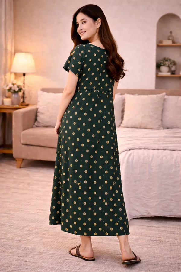 D_Vastra_Green_Cotton_Nighty_For_Women