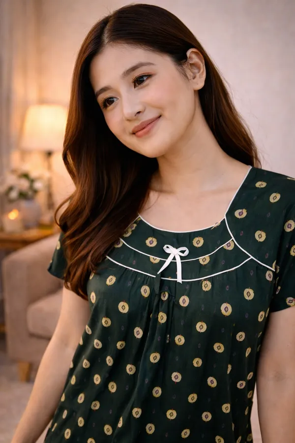 D_Vastra_Green_Cotton_Nighty_For_Women