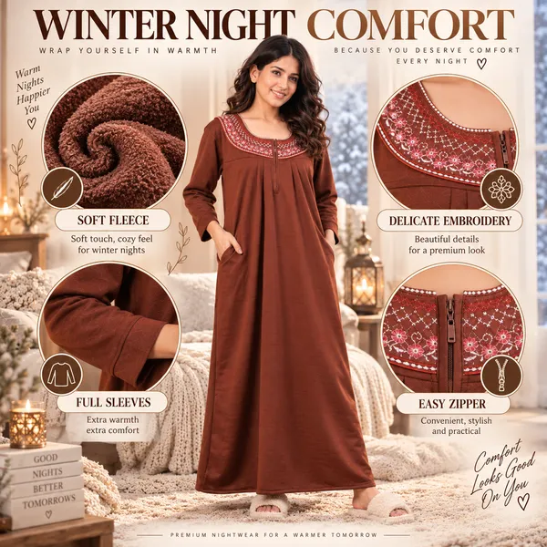 Cozy_Zipper_Fleece_Nighty_for_Women_|_Soft,_Warm_&_Comfortable_Winter_Nightwear_❄️✨