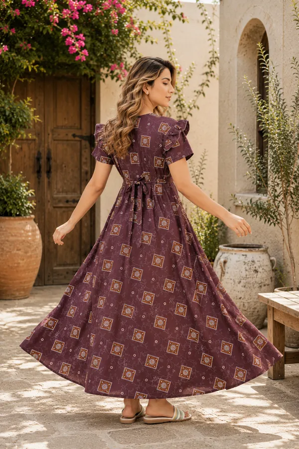 D_Vastra_Brown_Cotton_Nighty_For_Women