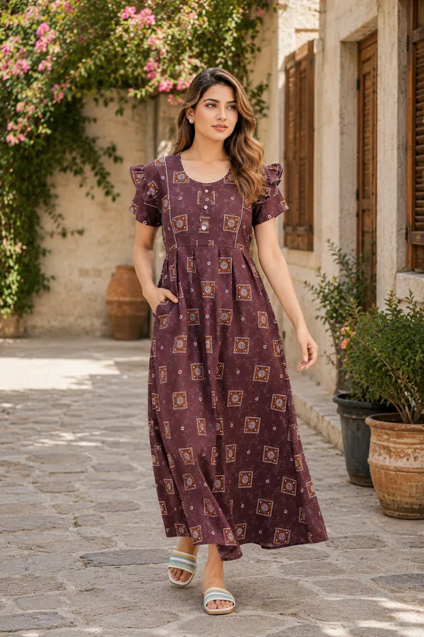 D_Vastra_Brown_Cotton_Nighty_For_Women