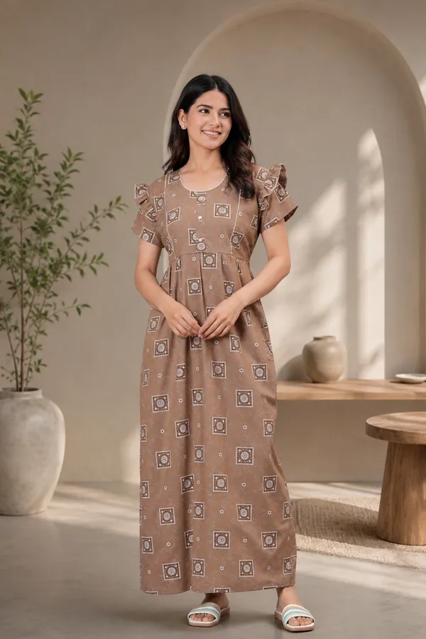 D_Vastra_Beige_Cotton_Nighty_For_Women
