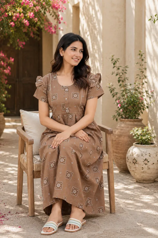 D_Vastra_Beige_Cotton_Nighty_For_Women