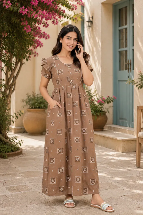 D_Vastra_Beige_Cotton_Nighty_For_Women