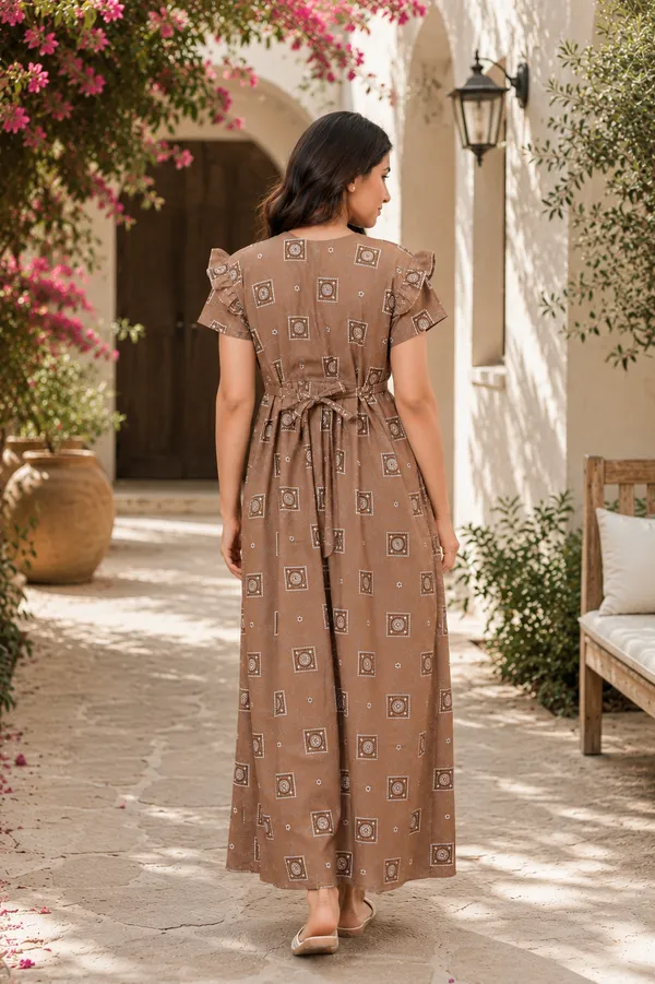 D_Vastra_Beige_Cotton_Nighty_For_Women
