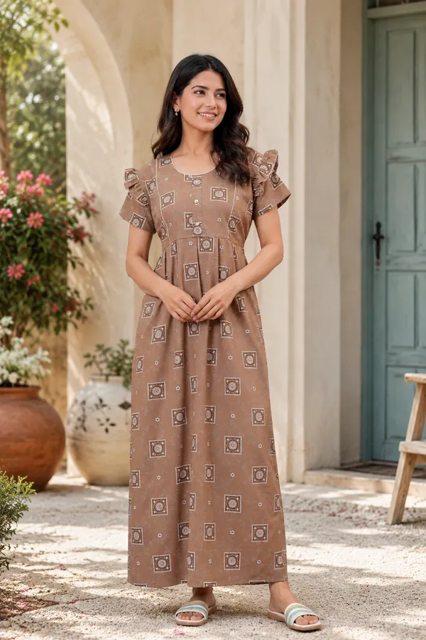 D_Vastra_Beige_Cotton_Nighty_For_Women