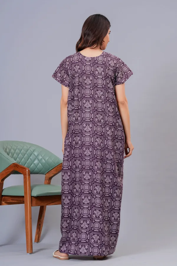D_Vastra_Navy_Blue_And_Purple_Cotton_Nighty_For_Women_Pack_of_2