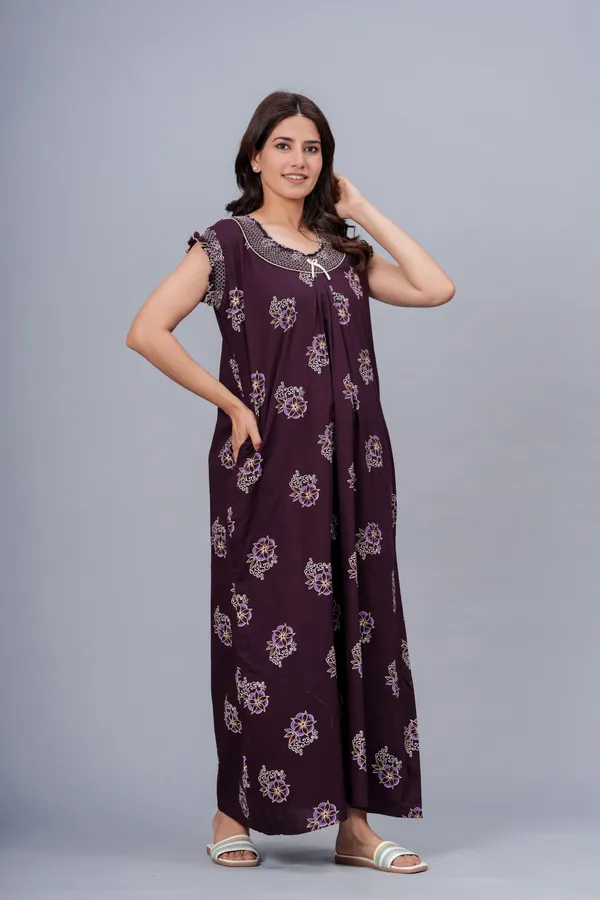 D_Vastra_Purple_And_Brown_Cotton_Nighty_For_Women_Pack_of_2