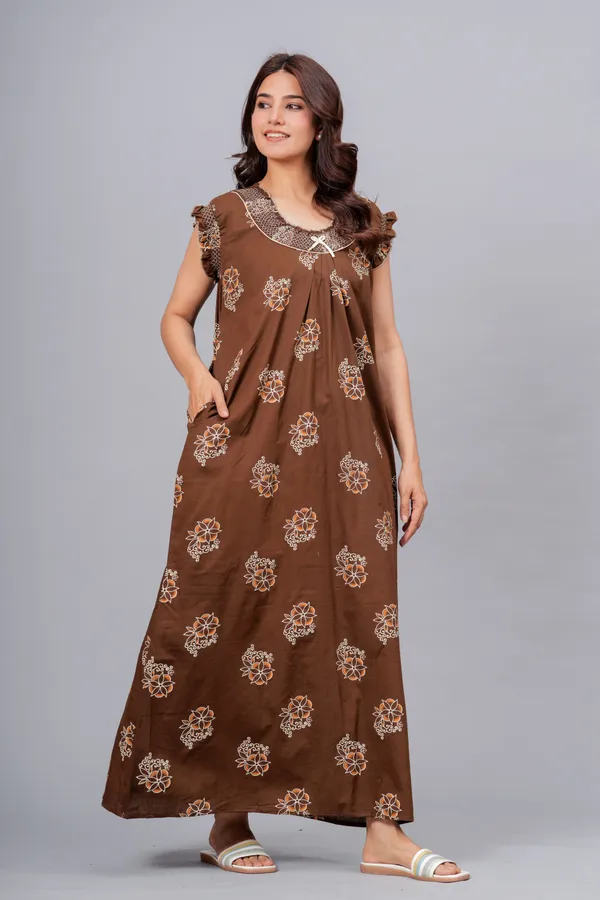 D_Vastra_Purple_And_Brown_Cotton_Nighty_For_Women_Pack_of_2