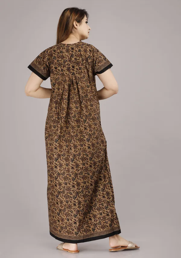 D_Vastra_Brown_Cotton_Nighty_For_Women