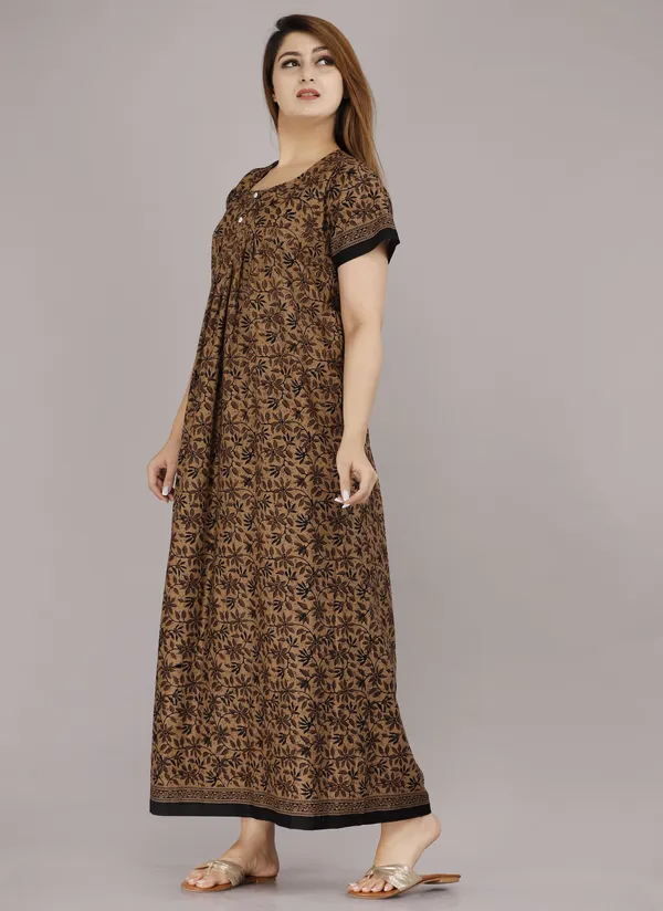 D_Vastra_Brown_Cotton_Nighty_For_Women