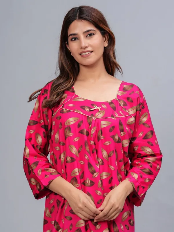 D_Vastra_Floral_Pink_Cotton_Nighty_For_Women_(Full_Sleeves)