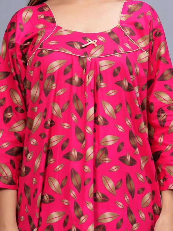 D_Vastra_Floral_Pink_Cotton_Nighty_For_Women_(Full_Sleeves)
