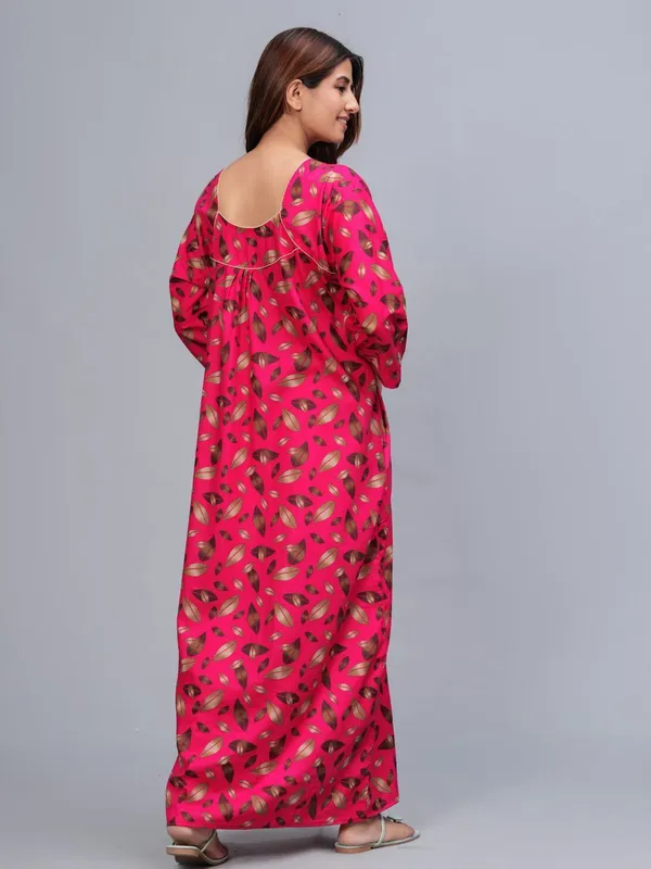 D_Vastra_Floral_Pink_Cotton_Nighty_For_Women_(Full_Sleeves)