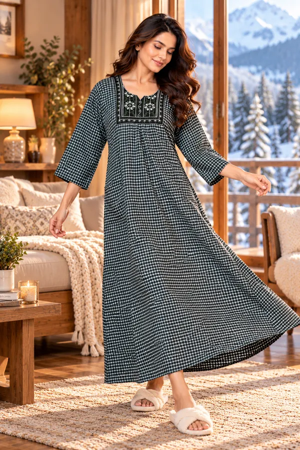 Women’s_Cotswool_Winter_Nighty_with_Embroidery_&_Pockets