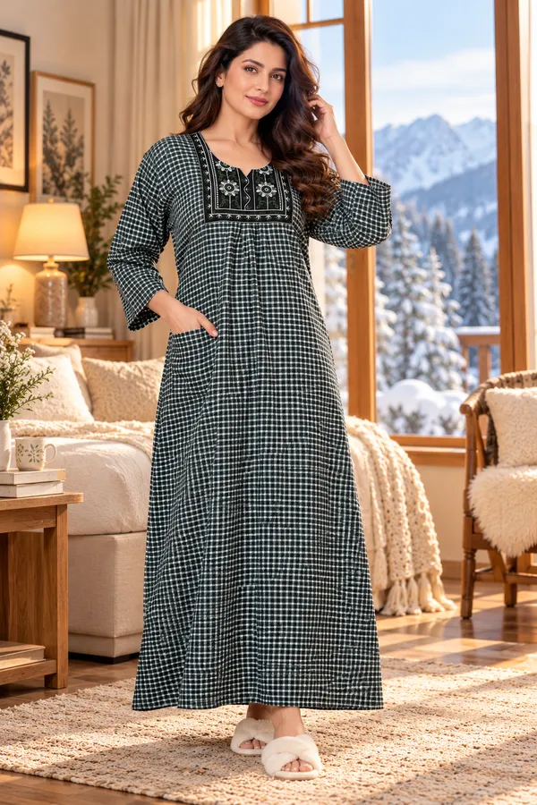 Women’s_Cotswool_Winter_Nighty_with_Embroidery_&_Pockets