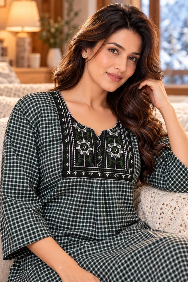 Women’s_Cotswool_Winter_Nighty_with_Embroidery_&_Pockets