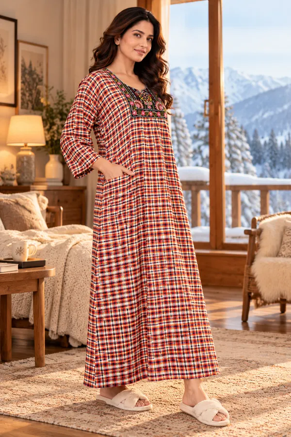 Women’s_Cozy_Cotswool_Nighty_|_Elegant_Printed_Winter_Night_Gown_with_Pockets