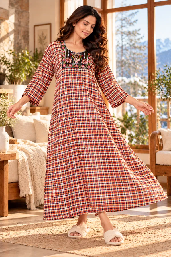 Women’s_Cozy_Cotswool_Nighty_|_Elegant_Printed_Winter_Night_Gown_with_Pockets