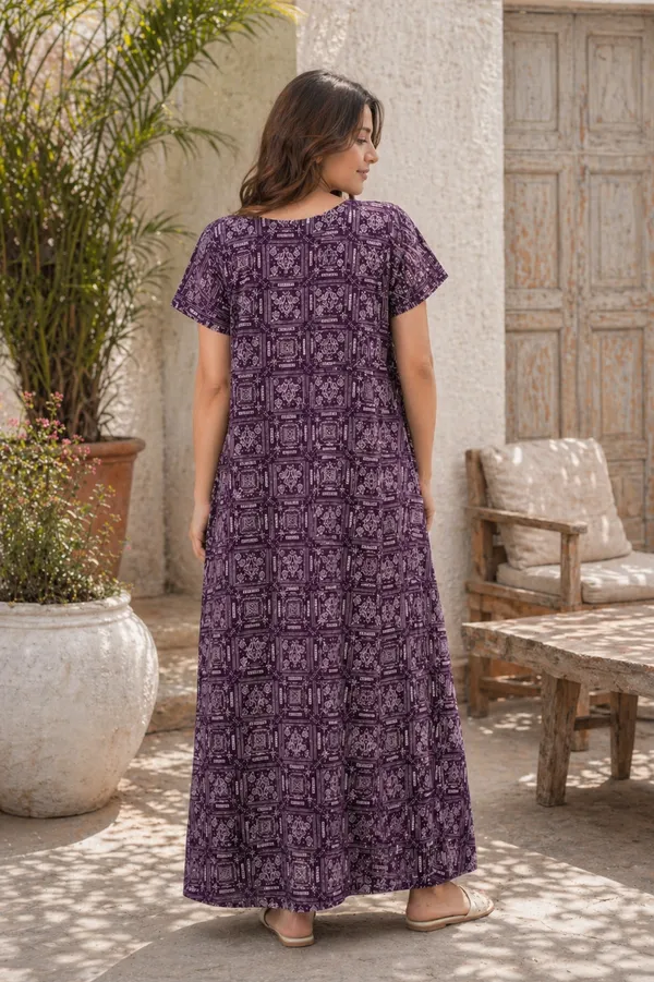 D_Vastra_Purple_Cotton_Nighty_For_Women
