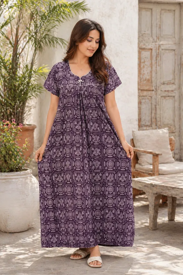 D_Vastra_Purple_Cotton_Nighty_For_Women