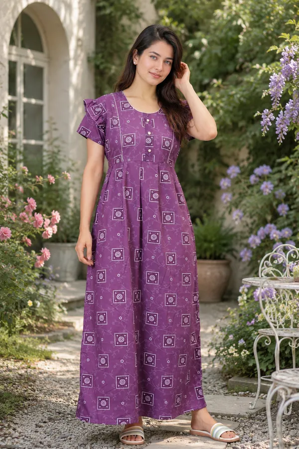D_Vastra_Purple_Cotton_Nighty_For_Women