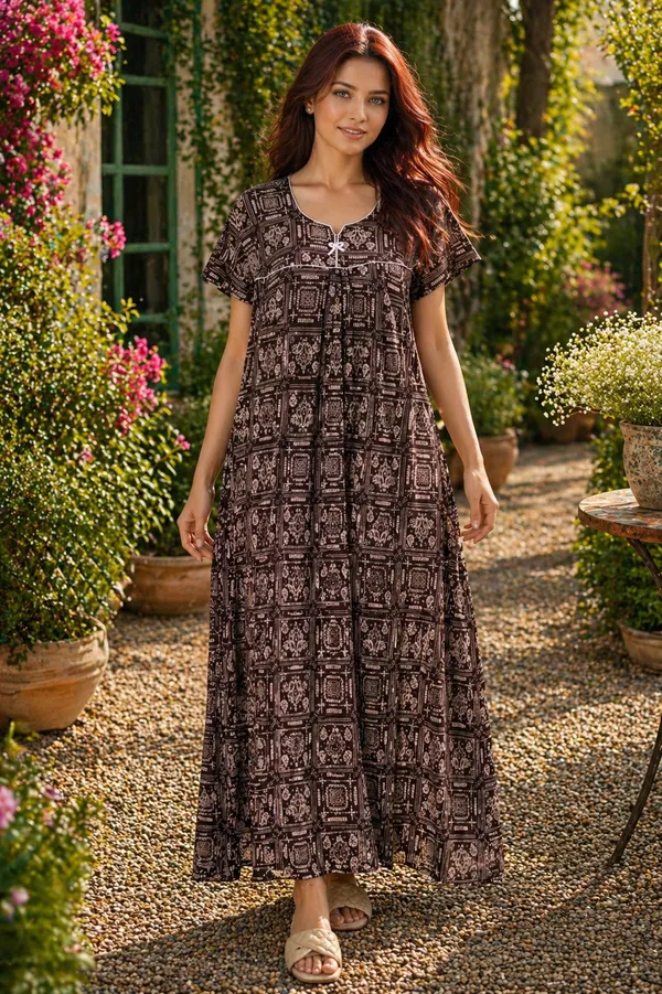 D_Vastra_Brown_Cotton_Nighty_For_Women