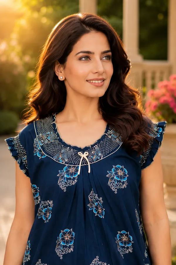 D_Vastra_Blue_Gauging_Stylish_Nighty