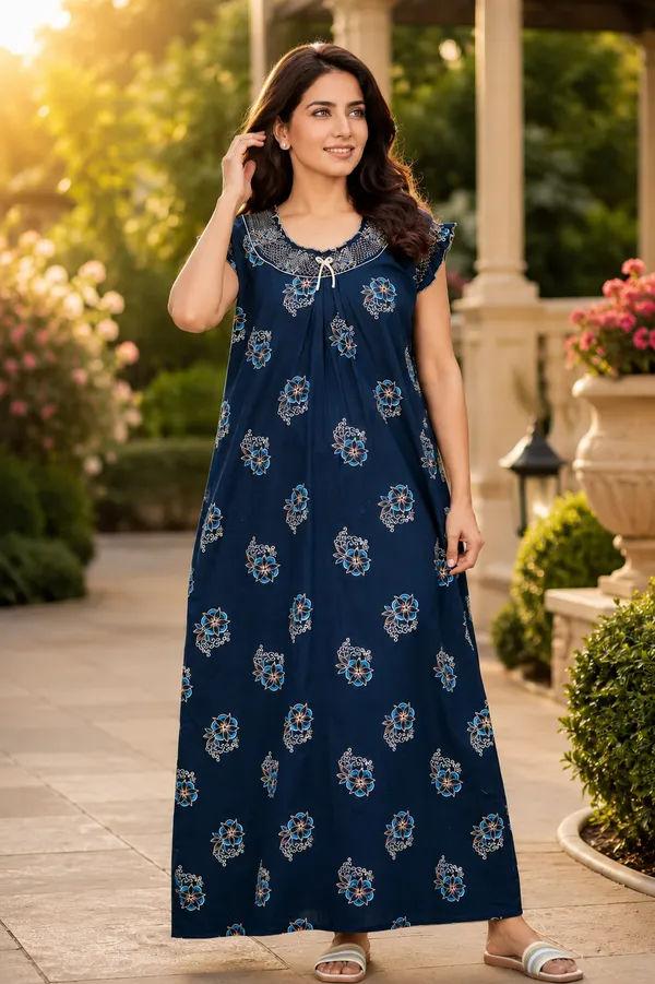 D_Vastra_Blue_Gauging_Stylish_Nighty