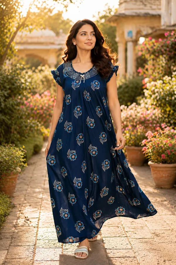 D_Vastra_Blue_Gauging_Stylish_Nighty