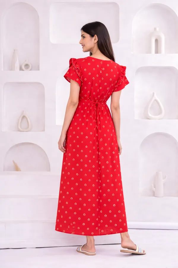 D_Vastra_Red_Cotton_Nighty_For_Women