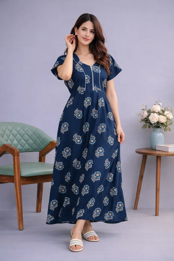 D_Vastra_Navy_Blue_Cotton_Nighty_For_Women
